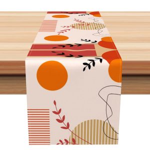 Aperturee Modern Geometric Pattern Table Runner, Abstract Minimalist Design for Dining, Chic and Simple Kitchen Decor,