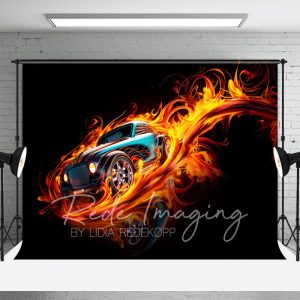 Aperturee Red Fiery Need For Speed Sport Photography Backdrop, 3X2FT(1MX0.6M), 14 USD, sports backdrops, LRHD4K80-M