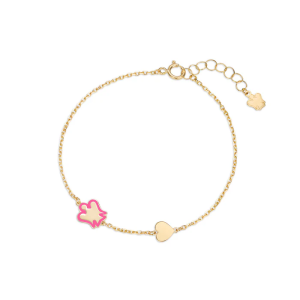 Bracelet Women's Gold Roberto Giannotti Pink Angel and Heart NKT389