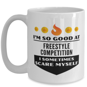 Funny Coffee Mug for Freestyle Competition Sports Fans - 15 oz Tea Cup For
