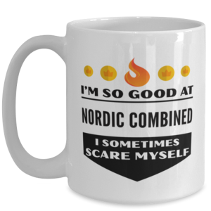 Funny Coffee Mug for Nordic Combined Sports Fans - 15 oz Tea Cup For Friends