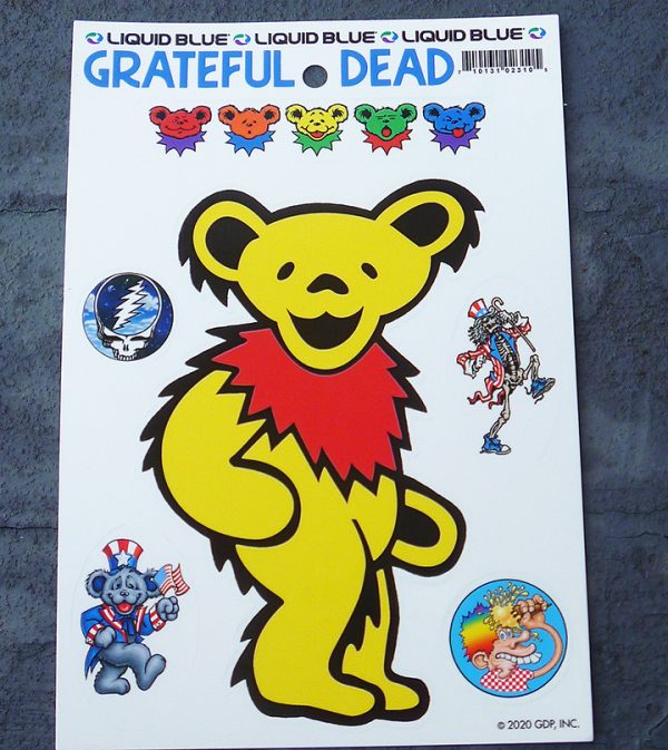 Grateful Dead YELLOW Dancing Bears Outside Window Sticker Set Car Decal