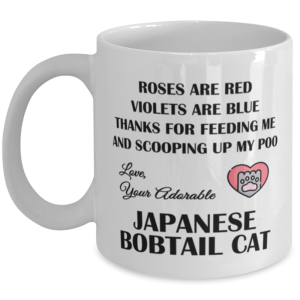 Japanese Bobtail Cat Coffee Mug - Thanks For Feeding Me And Scooping Up My Poo