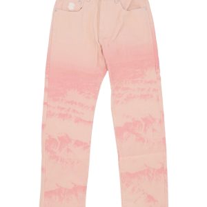 Jeans Man Mountain Print Astro Denim Pant Pink