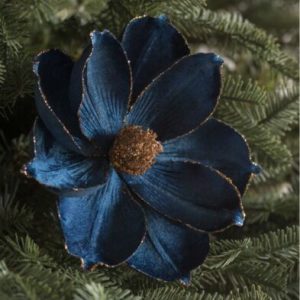 MAGNOLIA FLOWERS NAVY & COPPER PICKS SET OF 12 CHRISTMAS TREE DECORATION