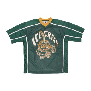 Man Cherry Applique Football Top Green