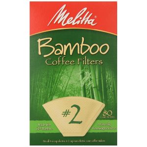 Melitta #2 Cone Coffee Filters, Bamboo, 80 Count (Pack of 6) 480 Total Filters C