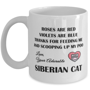 Siberian Cat Coffee Mug - Thanks For Feeding Me And Scooping Up My Poo - 11 oz