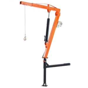 VEVOR Hydraulic Pickup Truck Crane, 500 lbs Capacity, 360° Swivel, Hitch Mounted Crane with Three Boom Capacities of 110 lbs, 220 lbs & 440 lbs, for Lifting Goods in Construction, Forestry, Factory
