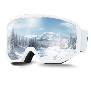 VEVOR Ski Goggles Cylindrical Lens with Pink Revo Coating Snow Goggles