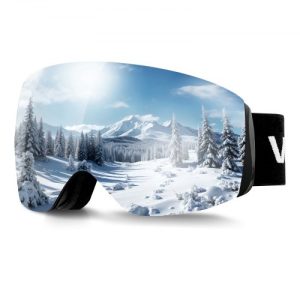 VEVOR Ski Goggles Spherical Lens with Blue Revo Coating Snow Goggles