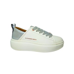 Women's Shoes Alexander Smith Sneakers Eco-Wembley High Woman,White Silver
