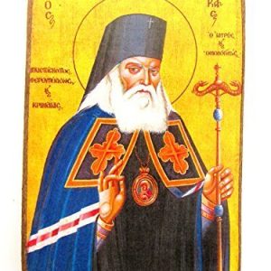 Wooden Greek Christian Orthodox Wood Icon of Saint Lucas Luke / A0