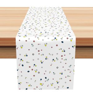 Yellow Red Blue Dots Simple Morden Table Runner - Aperturee