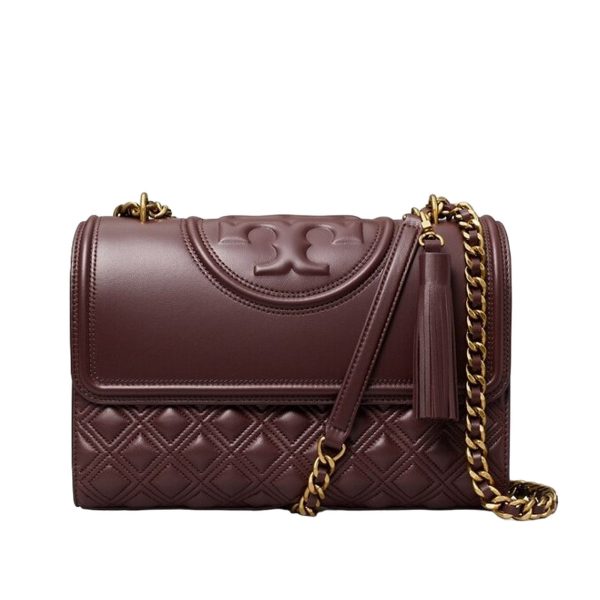 shoulder bags woman Tory Burch - fleming convertible shoulder bag - burgundy