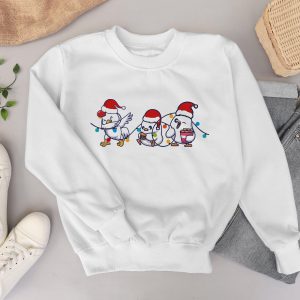 Сute Christmas Chickens Sweatshirt, Christmas Farm Sweatshirt, Funny Christmas Chicken Sweatshirt, Christmas Crewneck, Holiday Sweatshirt