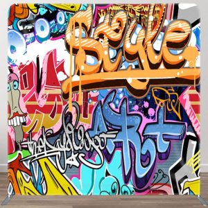 Aperturee 90S Style Graffiti Fabric Backdrop For Birthday Party - Aperturee