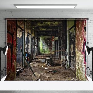 Aperturee Abandoned Graffiti Ruins Wall Architecture Backdrop - Aperturee