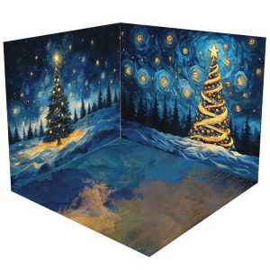 Aperturee Abstract Star Night Tree Christmas Room Set Backdrop | Xmas Backdrop | Winter Wonderland Backdrop | Christmas Backgrounds Fireplace