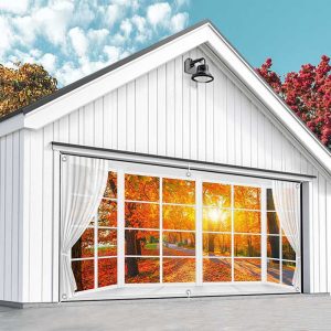 Aperturee Autumn Maple Grove Window Scene Garage Door Banner