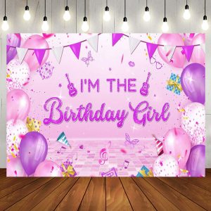 Aperturee Balloons Disco Musical Birthday Girl Party Backdrop - Aperturee