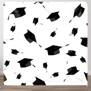 Aperturee Black Mortarboard White Simple Graduation Backdrop - Aperturee