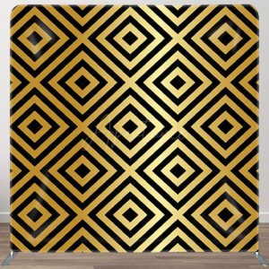 Aperturee Black Rhombus Patchwork Pattern Gold Backdrop Decor - Aperturee