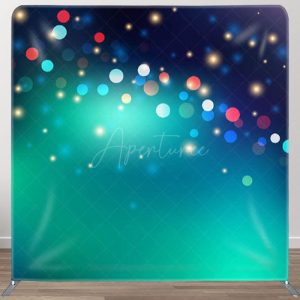 Aperturee Blue Green Gradient Neon Bokeh Backdrop For Party - Aperturee