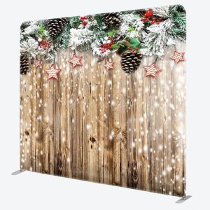 Aperturee Christmas Leaf Stars Wooden Pillow Case Backdrop - Aperturee