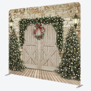 Aperturee Christmas Tree Wood Door Double-Sided Square Backdrop - Aperturee