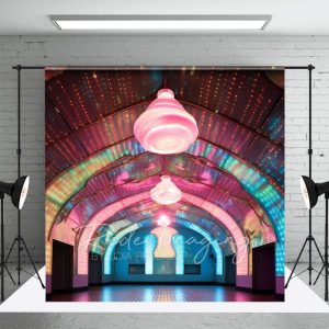 Aperturee Colorful Dynamic Dance Hall Architecture Backdrop, 3X2FT(1MX0.6M), 14 USD, architecture backdrops, LRHD1K78-M