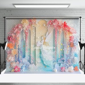Aperturee Colorful Fairy Tale Floral Angel Fine Art Backdrop - Aperturee