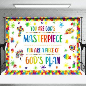 Aperturee Colorful Puzzle Painted Christian Gods Plan Backdrop - Aperturee