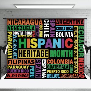 Aperturee Countries Names Hispanic Heritage Month Backdrop - Aperturee
