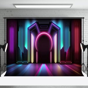 Aperturee Dark Colorful Cool Discotheque Dance Party Backdrop