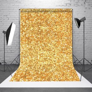 Aperturee Dense Bright Gold Dots Twinkling Photo Backdrop - Aperturee