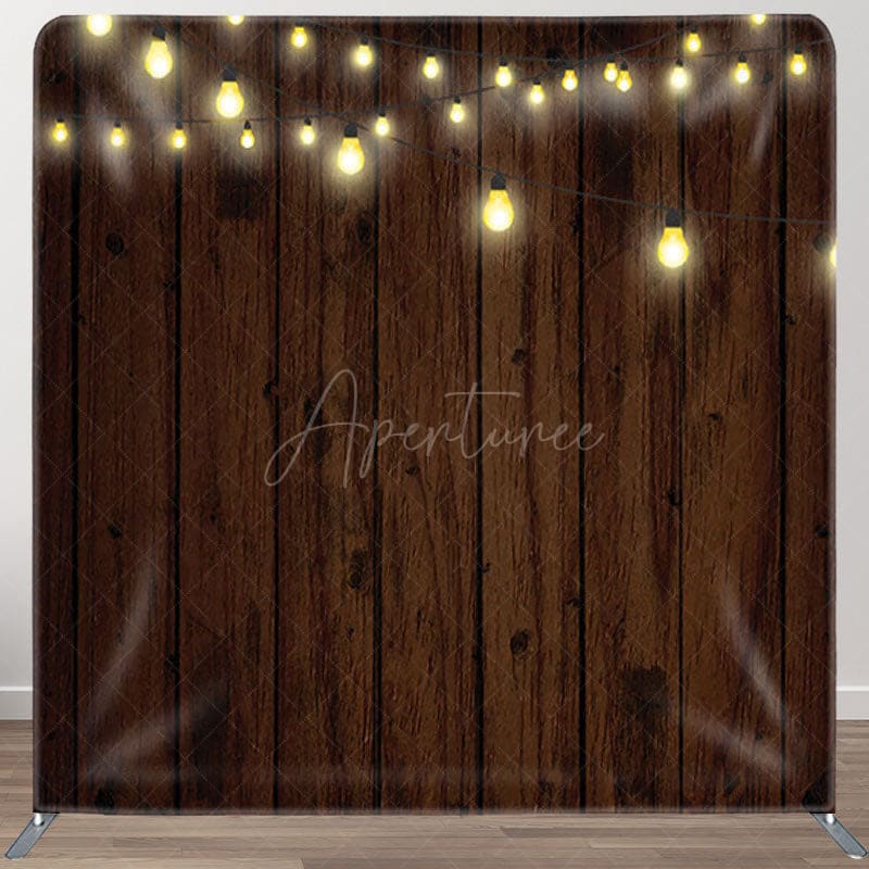 Aperturee Dim Dark Brown Wood Texture Backdrop Cover For Party - Aperturee