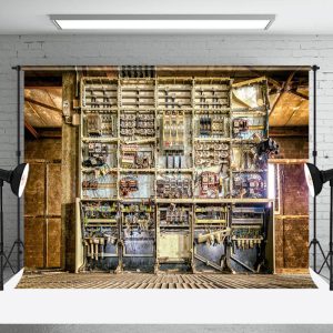 Aperturee Electrical Panel Wall Vintage Architecture Backdrop - Aperturee