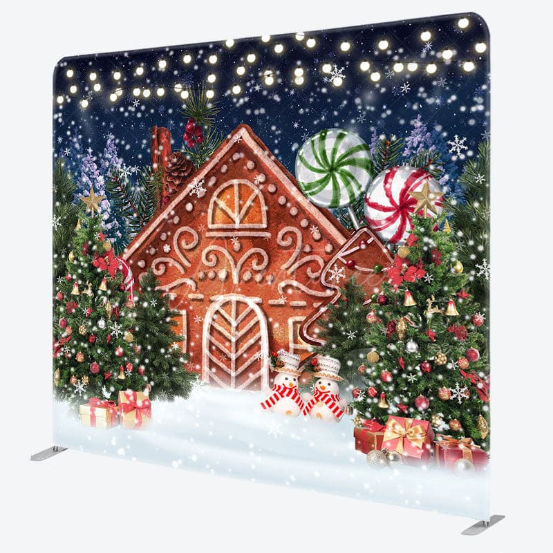 Aperturee Gingerbread House Christmas Pillow Case Backdrop - Aperturee