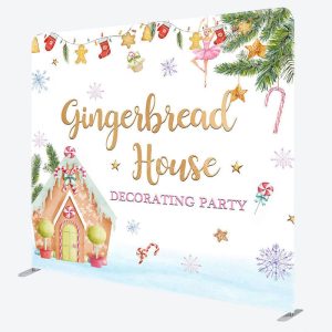 Aperturee Gingerbread House Snowflake Pillow Cover Backdrop - Aperturee