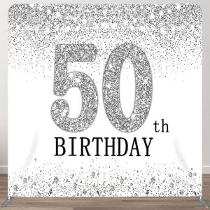 Aperturee Glitter Silver Theme Fabric Backdrop Cover for Birthday - Aperturee