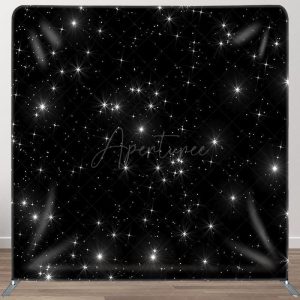 Aperturee Glitter Star Black Fabric Backdrop Cover for Birthday - Aperturee