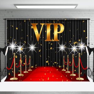Aperturee Gorgeous Red Carpet Ribbon Vip Theme Backdrop