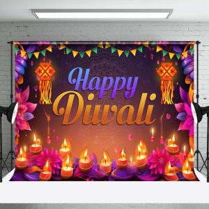 Aperturee Green Leaves Mandala Bunga Malai Diwali Backdrop - Aperturee