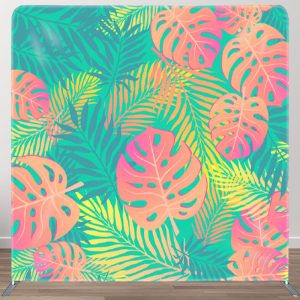 Aperturee Green Orange Tropical Monstera Summer Backdrop Cover - Aperturee