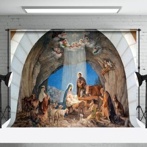 Aperturee Holy Night Light Arch Nativity Christmas Backdrop - Aperturee