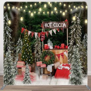 Aperturee Hot Cocoa Tree Fabric Backdrop Cover for Christmas - Aperturee