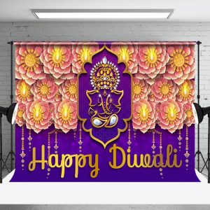 Aperturee Lantern Sparks Mandala India Diyas Diwali Backdrop - Aperturee