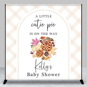 Aperturee Little Cutie Pie Custom Name Baby Shower Backdrop - Aperturee