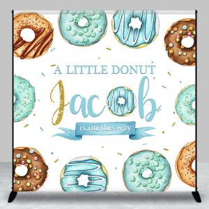 Aperturee Little Donut Candy Custom Name Baby Shower Backdrop - Aperturee